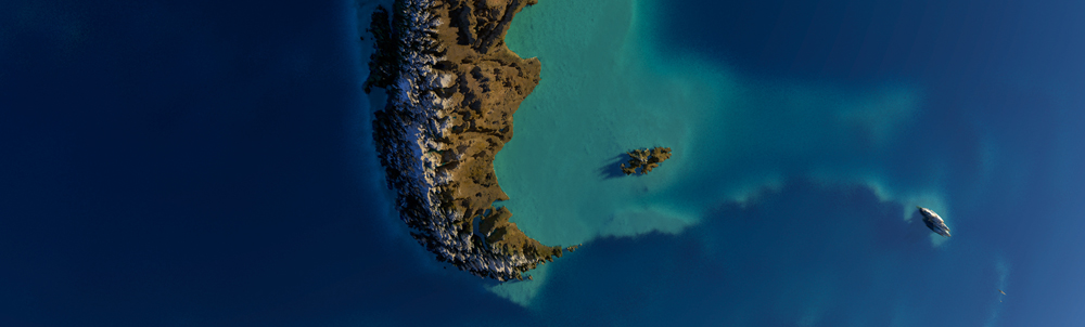 Geography;  space photograph of S America with Falkland Islands